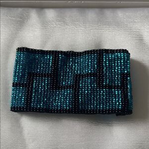 Teal and Black Beaded Bracelet